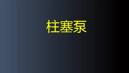 柱塞泵PPT