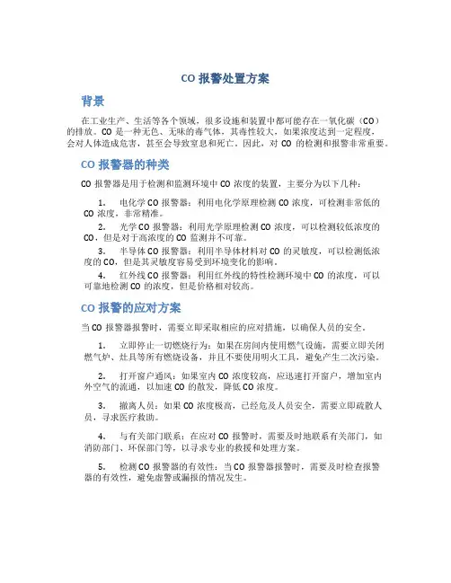 co报警处置方案