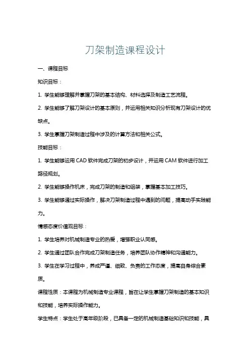 刀架制造课程设计