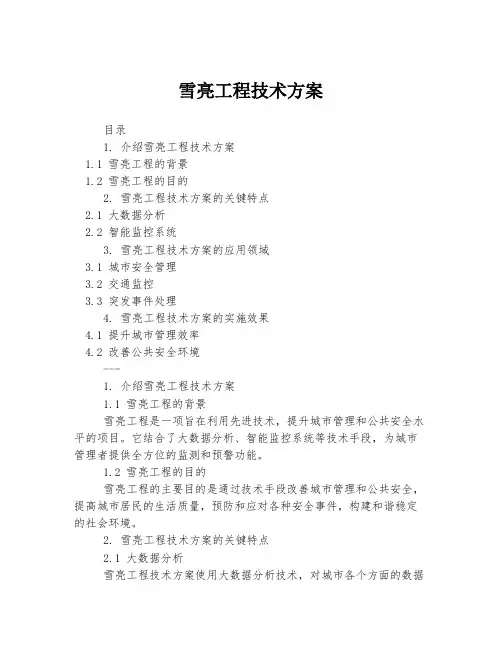 雪亮工程技术方案