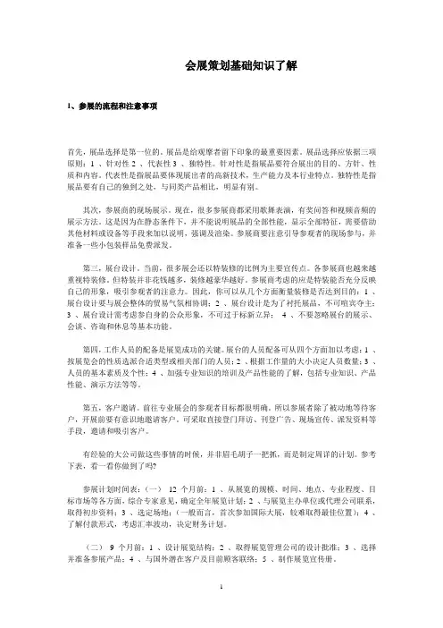 会展策划基础知识了解解析