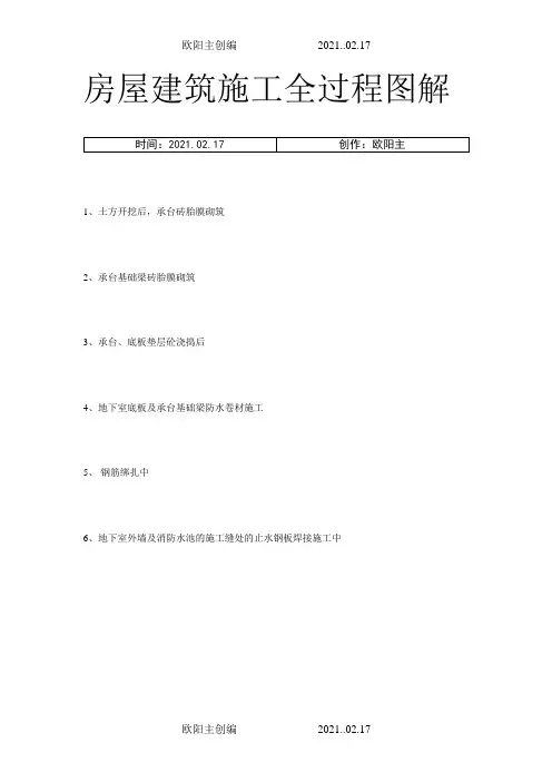 房屋建筑施工全过程图解(图片,非常直观)之欧阳主创编