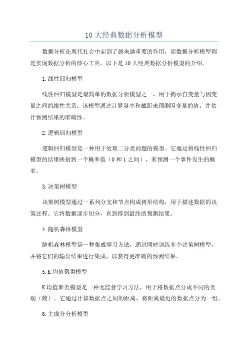 10大经典数据分析模型