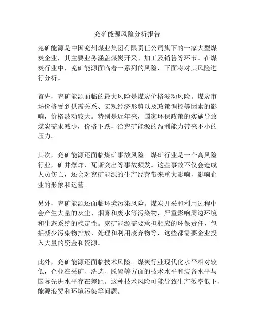 兖矿能源风险分析报告