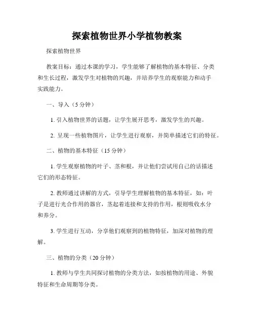 探索植物世界小学植物教案