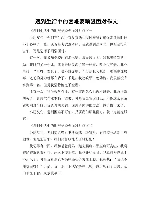 遇到生活中的困难要顽强面对作文