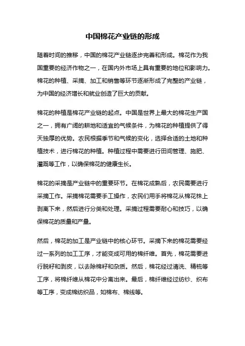 中国棉花产业链的形成