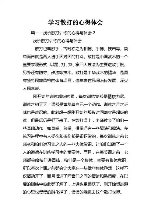学习散打的心得体会