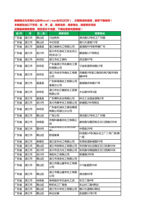 2020新版广东省湛江市化工厂工商企业公司商家名录名单联系电话号码地址大全79家