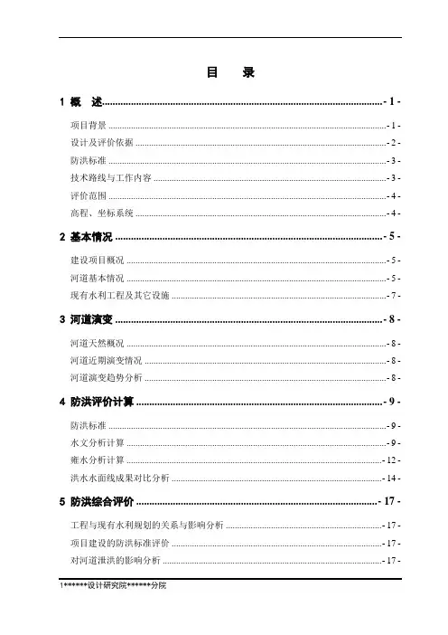 防洪评价报告(报批稿)