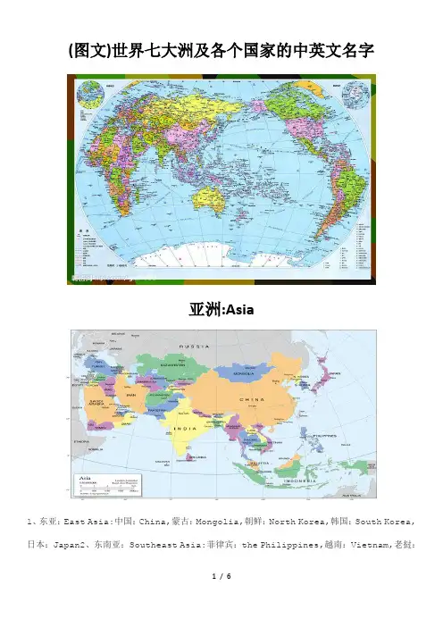 世界七大洲与各个国家的英文名字(图文)