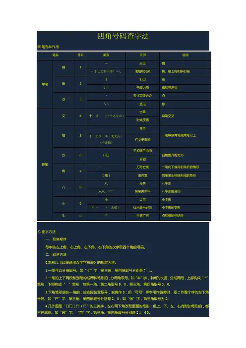 四角号码查字法