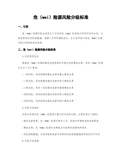 危险源风险分级标准