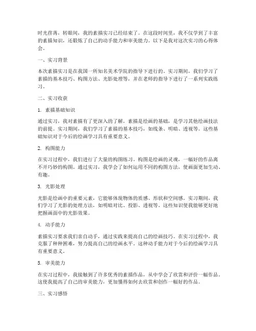 素描实习报告心得体会