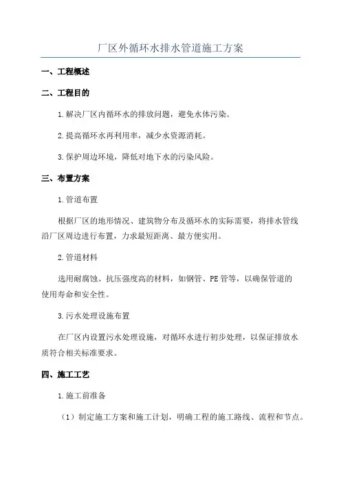 厂区外循环水排水管道施工方案