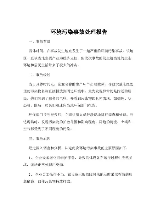 环境污染事故处理报告