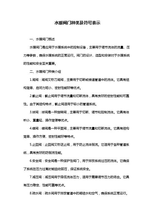 水暖阀门种类及符号表示