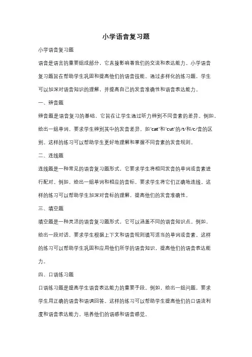 小学语音复习题