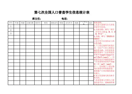 第七次全国人口普查学生信息统计表(2)