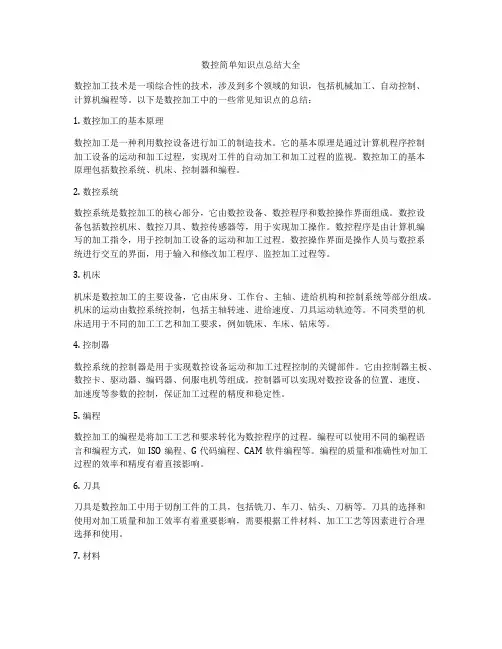 数控简单知识点总结大全