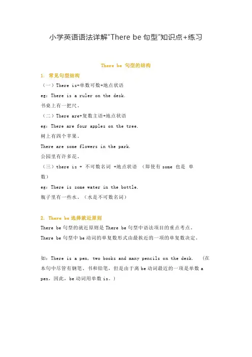小学英语语法详解“There be句型”知识点+练习