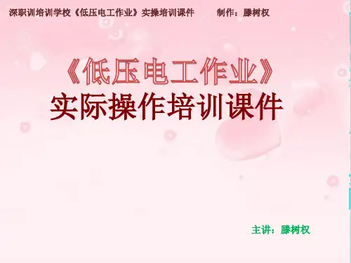 深圳低压电工作业_实际操作培训课件_科目一 电工仪安全用具的使用