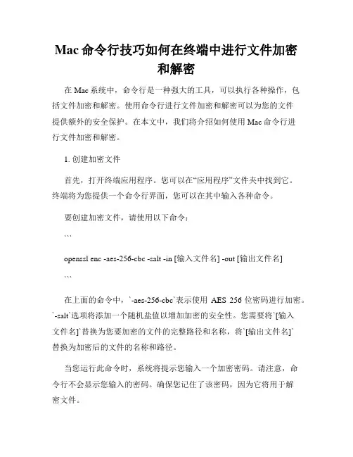 Mac命令行技巧如何在终端中进行文件加密和解密