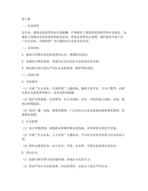 打击走私宣传活动总结(3篇)